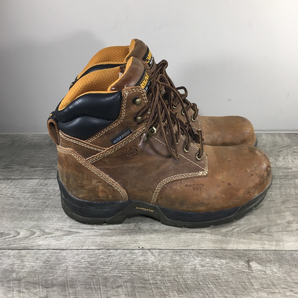 Mens Carolina CA5520 Bruno 6” Steel Toe Waterproof Leather Work Boots Size 9.5